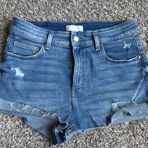 H&M Light Blue Distressed Jean Shorts